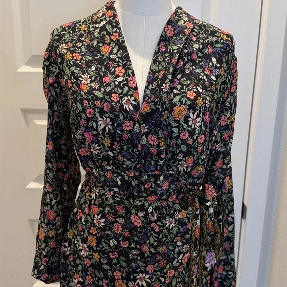 FARM Rio Black Floral Romper Size M
